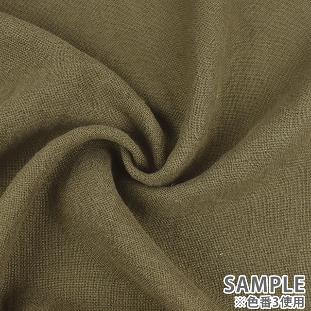 生地 ヘビーリネンキャンバス トリプルウォッシュ(SB6009) 3.オリーブ 09Cr40_