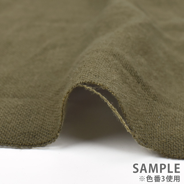 生地 ヘビーリネンキャンバス トリプルウォッシュ(SB6009) 3.オリーブ 09Cr40_