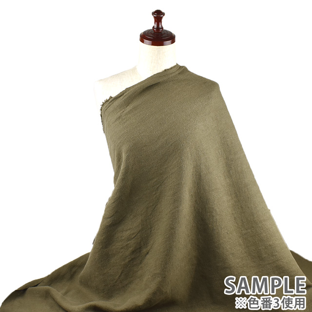 生地 ヘビーリネンキャンバス トリプルウォッシュ(SB6009) 3.オリーブ 09Cr40_