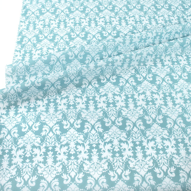 生地 ナイロンプリント ダマスク(SG162) D.ブルー 10Bi13_