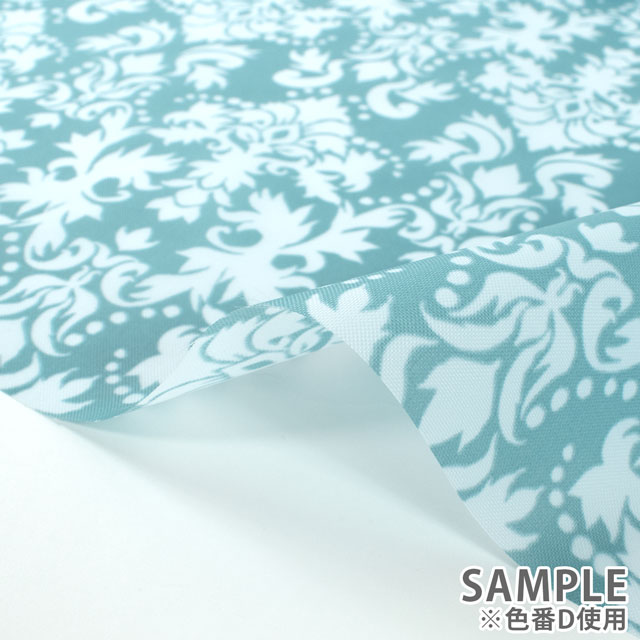 生地 ナイロンプリント ダマスク(SG162) D.ブルー 10Bi13_