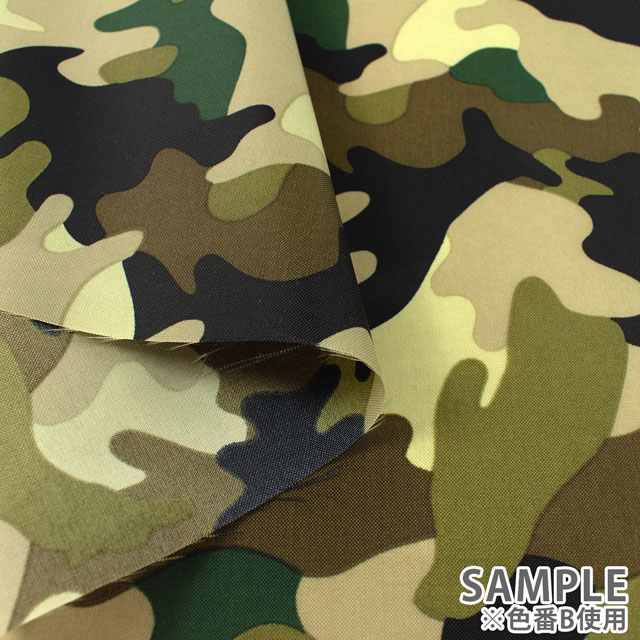 生地 ナイロンプリント 迷彩(SG163) D.グレー 10Bi13_
