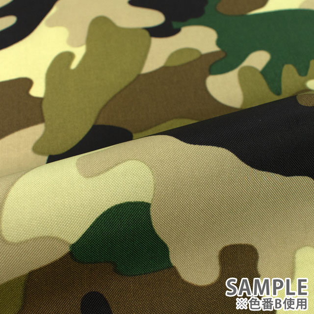 生地 ナイロンプリント 迷彩(SG163) D.グレー 10Bi13_