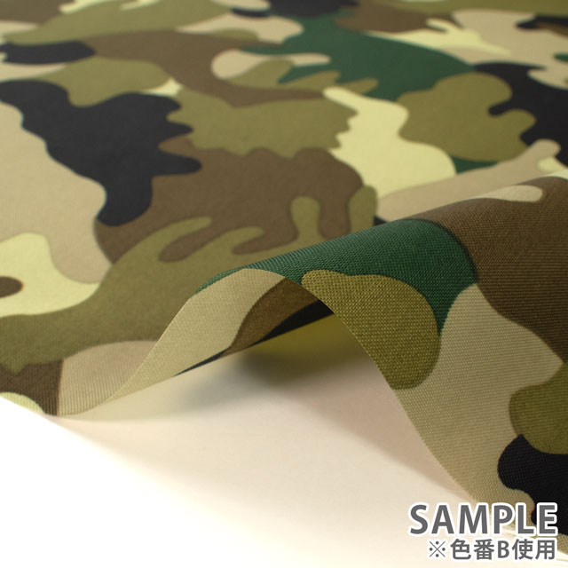 生地 ナイロンプリント 迷彩(SG163) D.グレー 10Bi13_