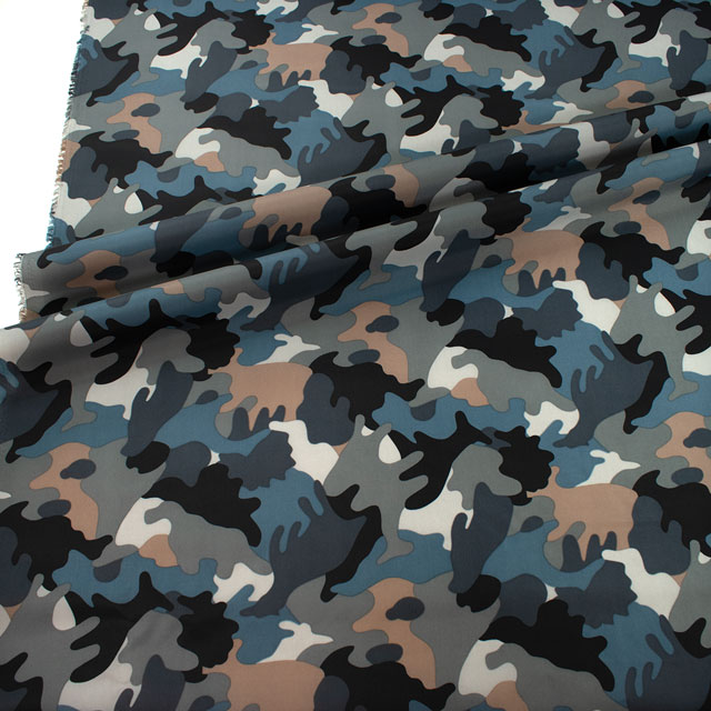 生地 ナイロンプリント 迷彩(SG163) D.グレー 10Bi13_