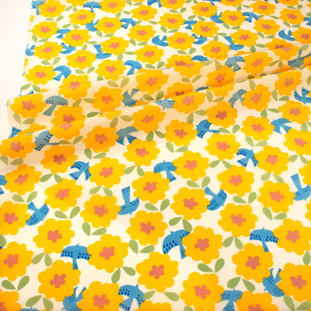 生地 ナイロンプリント 北欧(SG164) A.黄色 10Bi13_