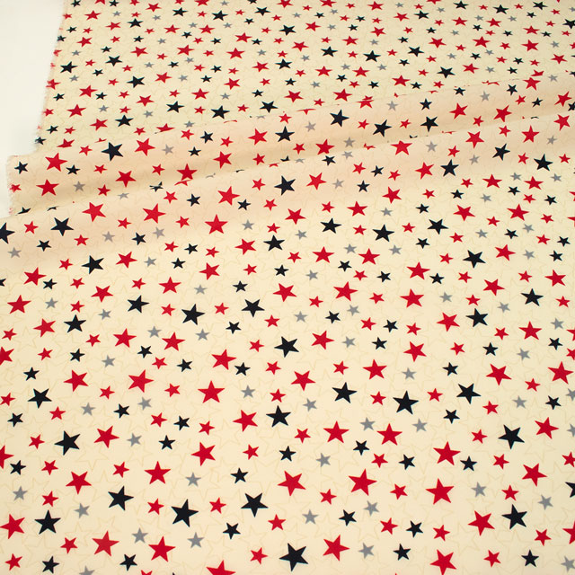 生地 ナイロンプリント 星柄(SG166) B.オフ 10Bi13_