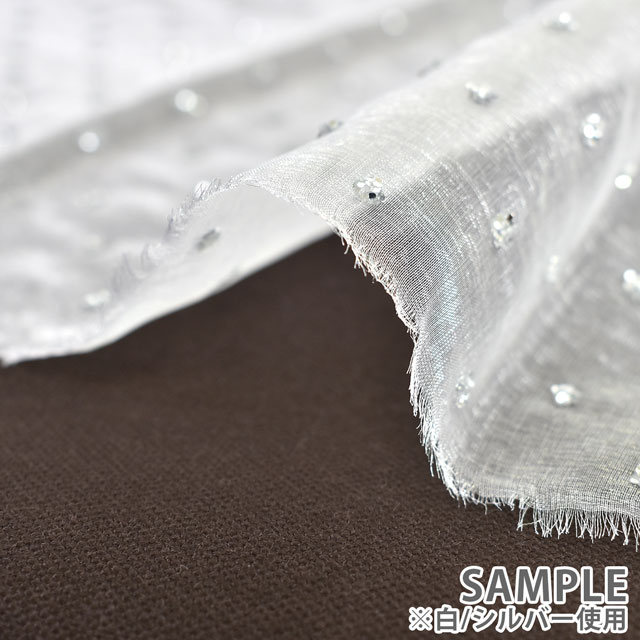 生地 スパークオーガンスパングル(SG2104) 赤 10Bg10_