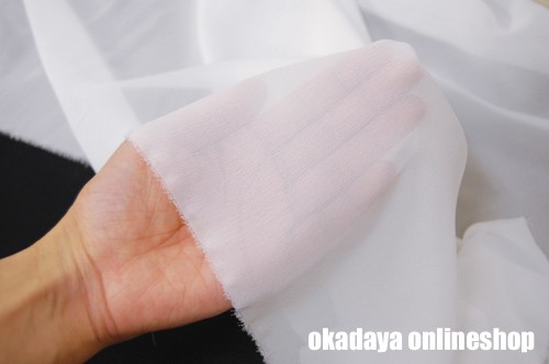 生地 10匁シルクシフォンジョーゼット KW.白 10Bg11_