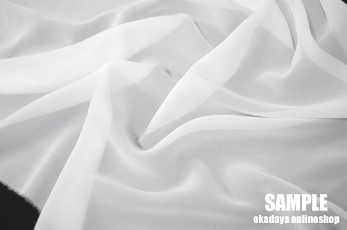生地 10匁シルクシフォンジョーゼット KW.白 10Bg11_