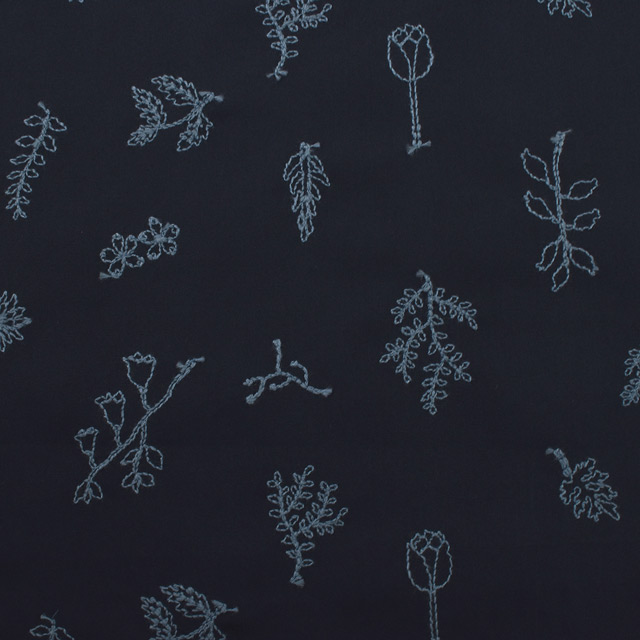 生地 sketch-スケッチ- jiyuu no niwa/60綿サテン(EKX18-412) 1C.ネイビー×ライトブルー系 99Zz99_