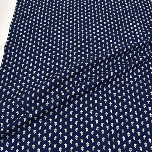 生地 SOULEIADO-ソレイアード- シーチング ラ・プティット・ムーシュ(SLF) 14B.ネイビー 09Ac04j