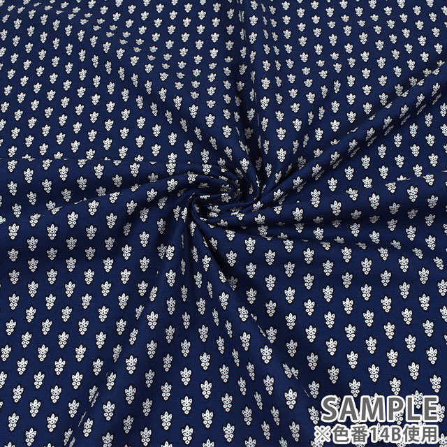 生地 SOULEIADO-ソレイアード- シーチング ラ・プティット・ムーシュ(SLF) 14B.ネイビー 09Ac04j