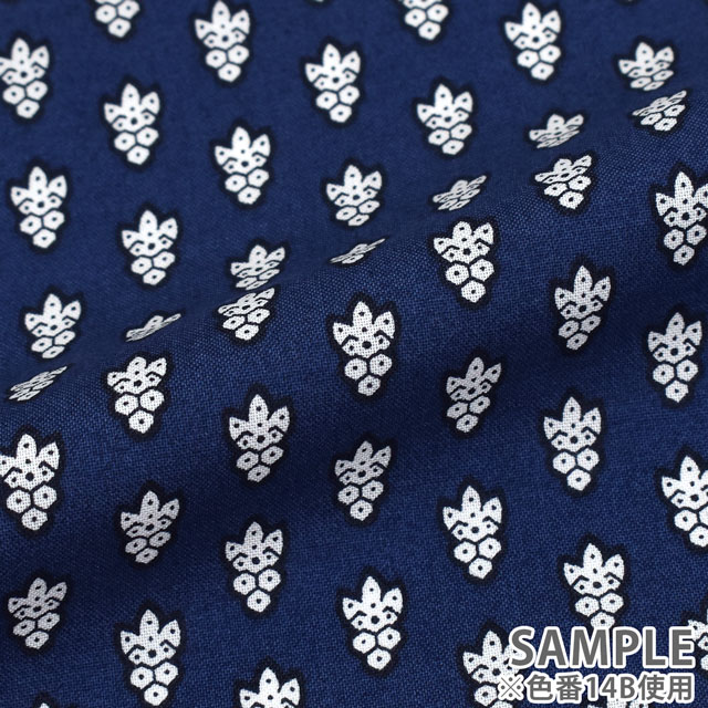 生地 SOULEIADO-ソレイアード- シーチング ラ・プティット・ムーシュ(SLF) 14B.ネイビー 09Ac04j