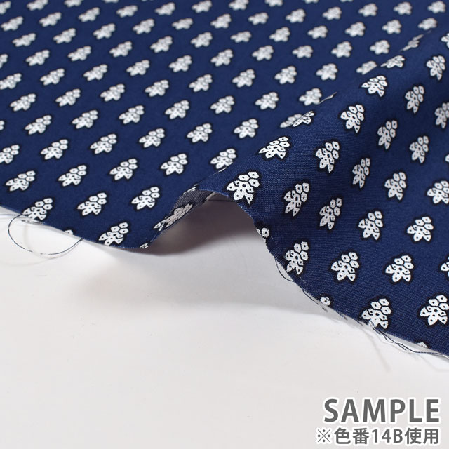 生地 SOULEIADO-ソレイアード- シーチング ラ・プティット・ムーシュ(SLF) 14B.ネイビー 09Ac04j