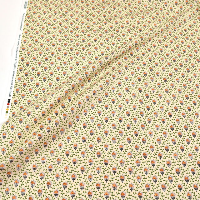 生地 SOULEIADO-ソレイアード- シーチング プティット・フルール・デ・シャン(SLF) 18A.アイボリー 09Ac04j