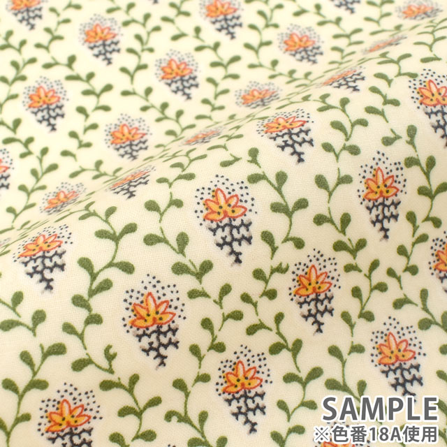 生地 SOULEIADO-ソレイアード- ラミネート プティット・フルール・デ・シャン 約108cm×50cm 1枚(SLFRK) 18G.ホワイト 09Bp34j