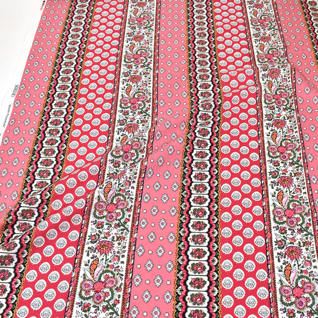 生地 SOULEIADO-ソレイアード- シーチング バンド プロヴァンサル(SLF) 68A.ローズ 09Ac04j