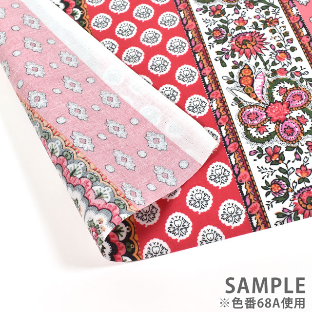生地 SOULEIADO-ソレイアード- ラミネート バンド プロヴァンサル 約108cm×50cm 1枚(SLFRK) 68A.ローズ 09Bp34j