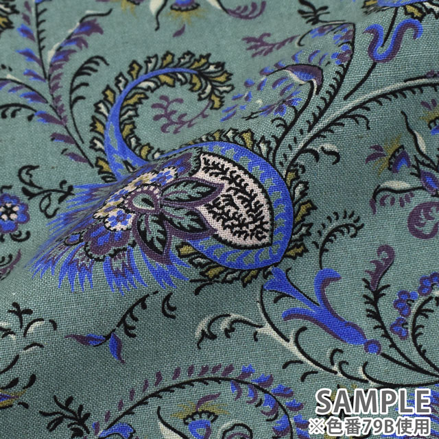 生地 SOULEIADO-ソレイアード- ヴィンテージフィール ペルセポリス(SLFVF) 79C.チャコールブラック 09Ac04j