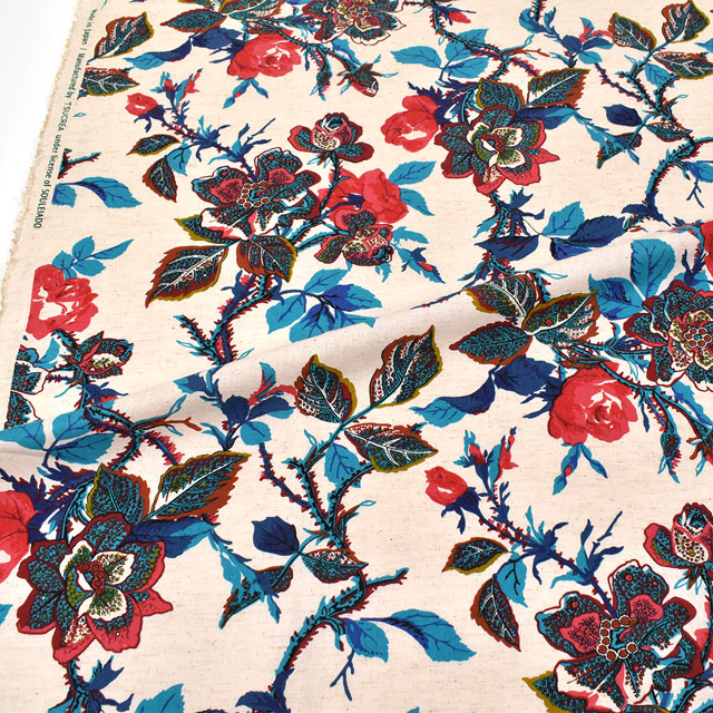 生地 SOULEIADO-ソレイアード- ヴィンテージフィール ローズバッド(SLFVF) 80A.エクリュ 99Zz99j