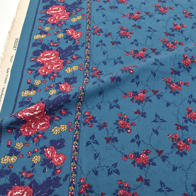 生地 SOULEIADO-ソレイアード- ヴィンテージフィール ロジー(SLFVF) 81D.ターコイズ 99Zz99j