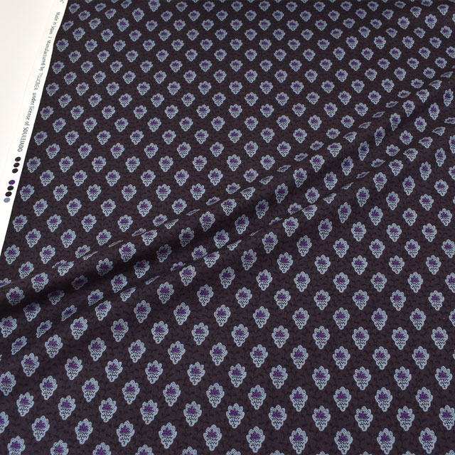 生地 SOULEIADO-ソレイアード- シーチング プティット・フルール・デ・シャン(SLF) 518S.ナイトパープル 99Zz99j