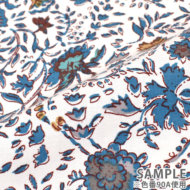 生地 SOULEIADO-ソレイアード- ヴィンテージフィール ミル・フルール(SLFCV) 90A.アンティークホワイト 09Ac04j