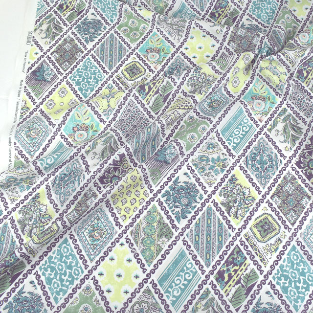 生地 SOULEIADO-ソレイアード- シーチング ボー・ドゥ・プロヴァンス(SLF) 73D.アーモンドグリーン 09Ac04j