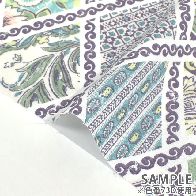 生地 SOULEIADO-ソレイアード- シーチング ボー・ドゥ・プロヴァンス(SLF) 73D.アーモンドグリーン 09Ac04j