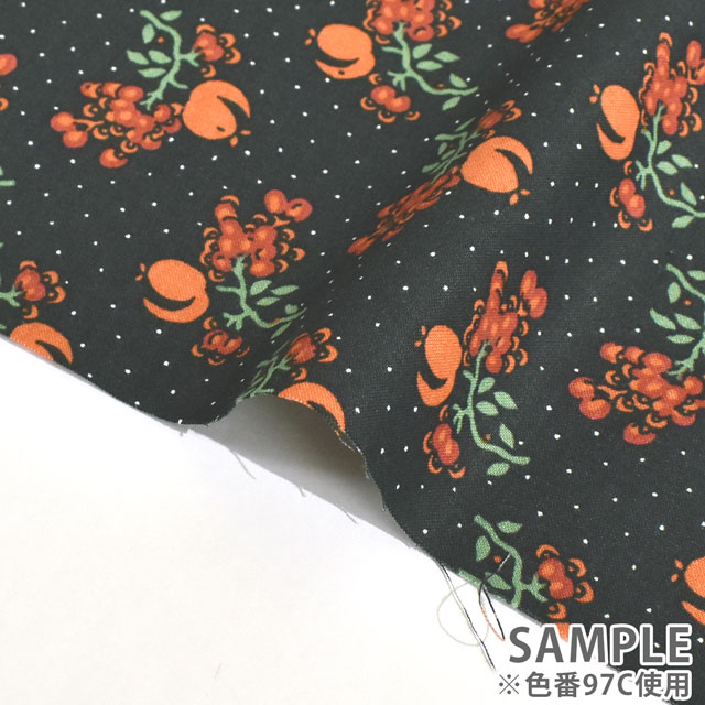 生地 SOULEIADO-ソレイアード- ヴィンテージフィール ラ・フルール・ドゥ・ペッシュ(SLFCV) 97C.エボニーブラック 99Zz99j
