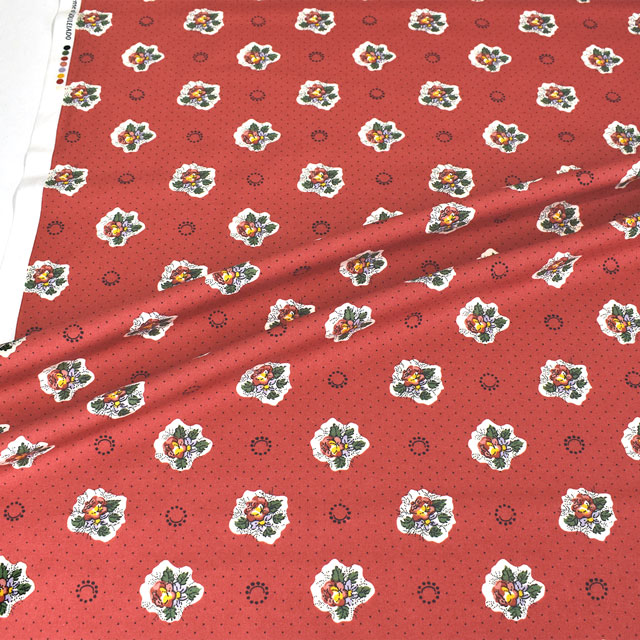 生地 SOULEIADO-ソレイアード- シーチング ル・プランタン(SLF) 304B.ジャスパーレッド 09Ac04j