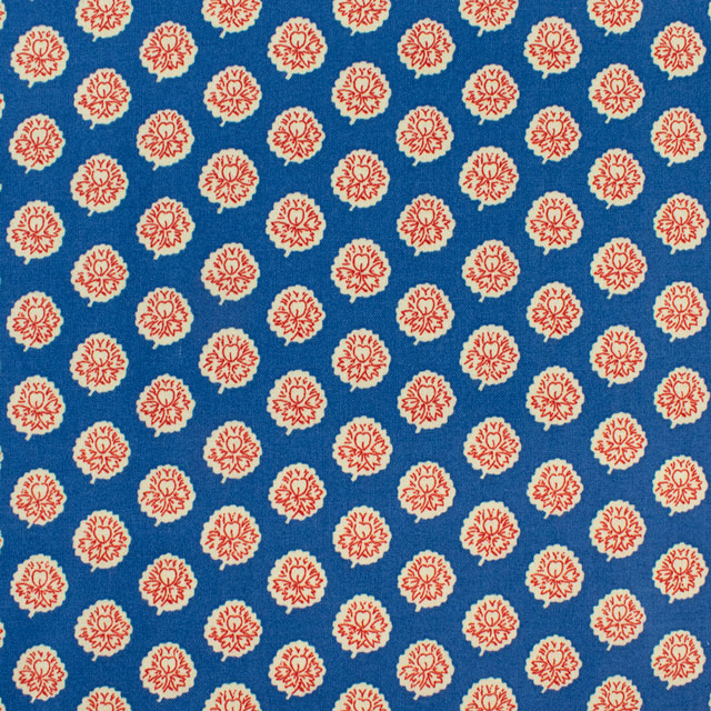 生地 SOULEIADO-ソレイアード- ヴィンテージフィール ラ・フルール・ダルル(SLFCV) 110B.コバルト 09Ac04j