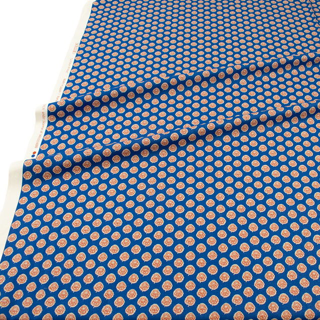 生地 SOULEIADO-ソレイアード- ヴィンテージフィール ラ・フルール・ダルル(SLFCV) 110B.コバルト 09Ac04j