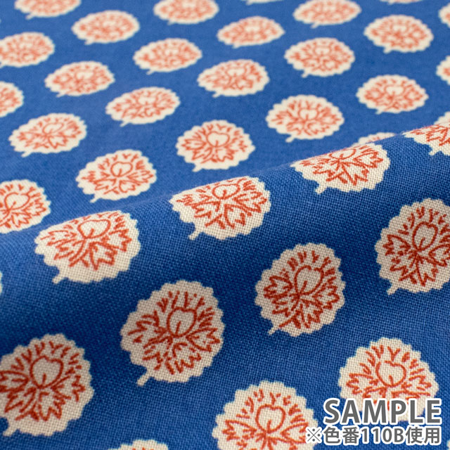 生地 SOULEIADO-ソレイアード- ヴィンテージフィール ラ・フルール・ダルル(SLFCV) 110B.コバルト 09Ac04j