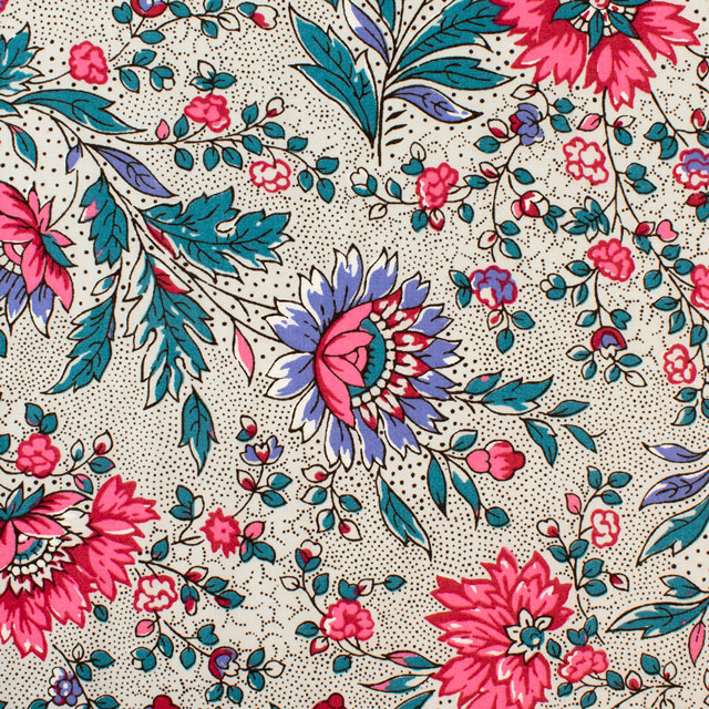 生地 SOULEIADO-ソレイアード- ヴィンテージフィール フルール・ソバージュ(SLFCV) 112A.パールホワイト 09Ac04j