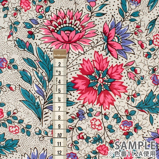 生地 SOULEIADO-ソレイアード- ヴィンテージフィール フルール・ソバージュ(SLFCV) 112A.パールホワイト 09Ac04j