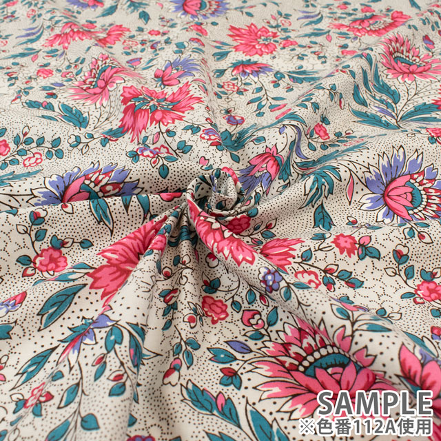 生地 SOULEIADO-ソレイアード- ヴィンテージフィール フルール・ソバージュ(SLFCV) 112A.パールホワイト 09Ac04j