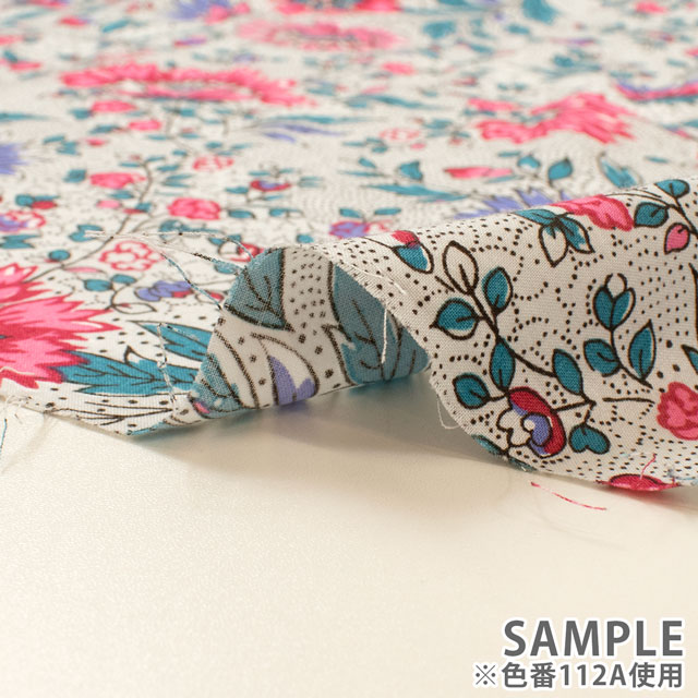 生地 SOULEIADO-ソレイアード- ヴィンテージフィール フルール・ソバージュ(SLFCV) 112A.パールホワイト 09Ac04j