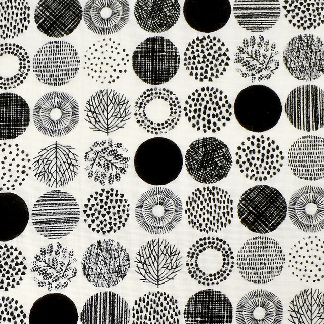 生地 シンプルランド シーチング 極小(SP1855) 1K.オフホワイト地×ブラック 09Ae99_