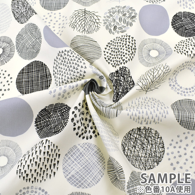 生地 シンプルランド オックス 大(SP1860) 10B.オフホワイト地×グリーン系 09Ae99_