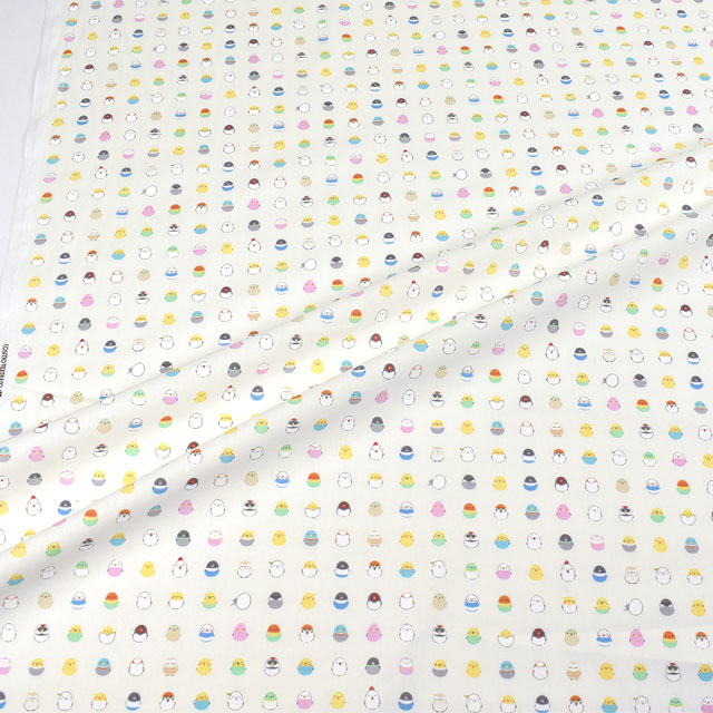 生地 キッズランド XI 小鳥/シーチング(SP2200) 4A.オフホワイト 99Zz99_