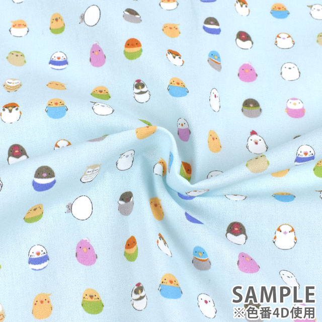 生地 キッズランド XI 小鳥/シーチング(SP2200) 4A.オフホワイト 99Zz99_