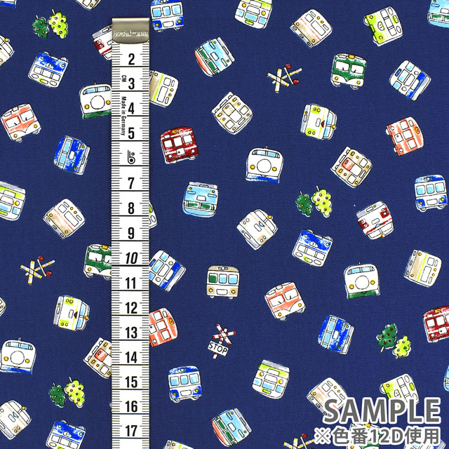 生地 キッズランド XI 電車/シーチング(SP2211) 12C.ブルー 99Zz99_