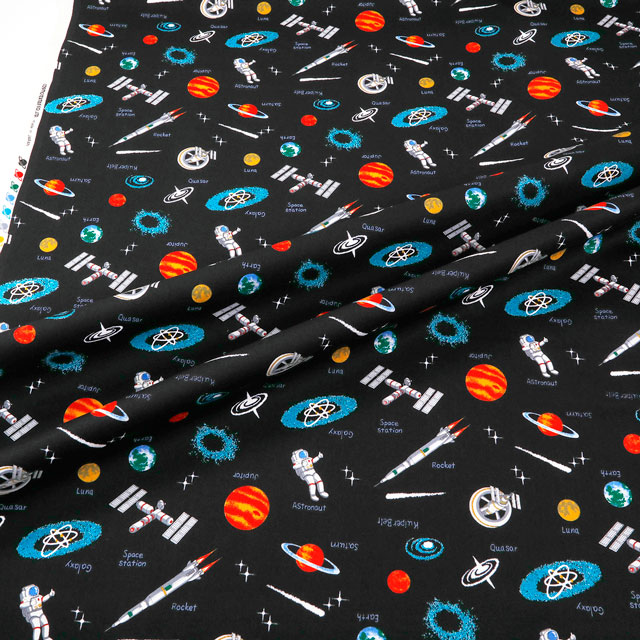 生地 キッズランド BOYS 宇宙/シーチング(SP2411) 13A.ブラック 99Zz99_