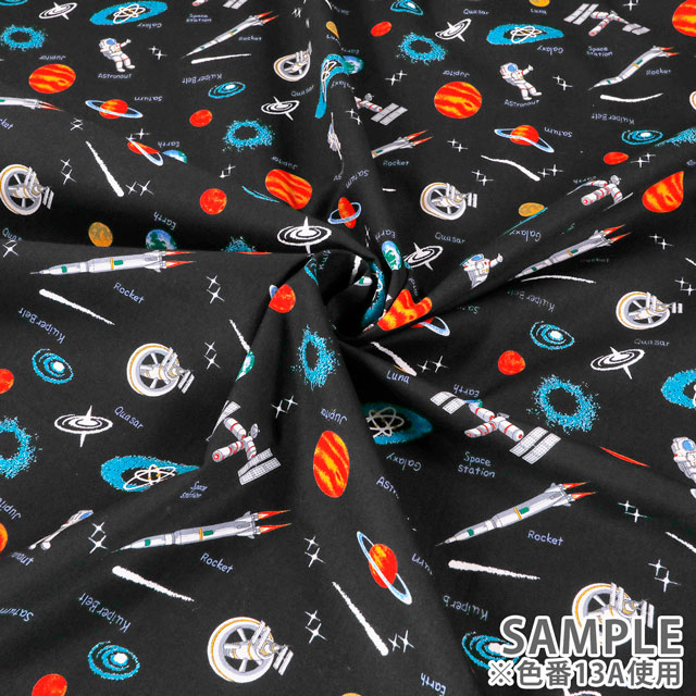 生地 キッズランド BOYS 宇宙/シーチング(SP2411) 13A.ブラック 99Zz99_