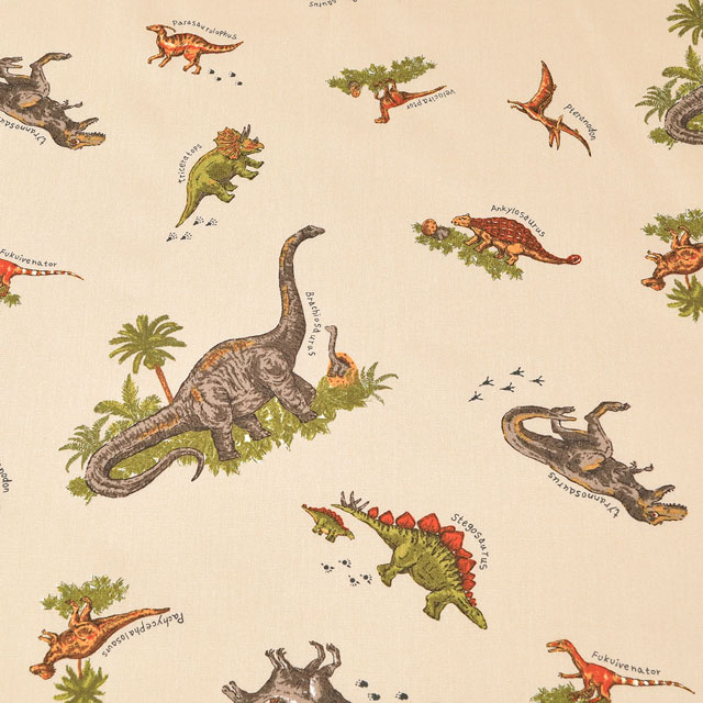 生地 キッズランド BOYS 恐竜/シーチング(SP2411) 14B.ベージュ 99Zz99_