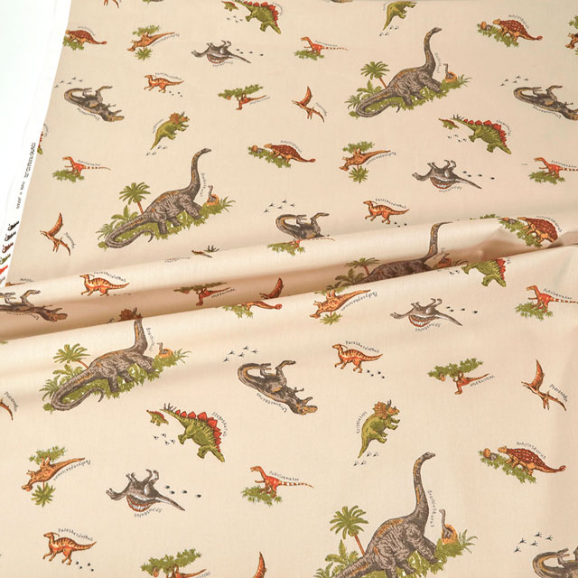 生地 キッズランド BOYS 恐竜/シーチング(SP2411) 14B.ベージュ 99Zz99_