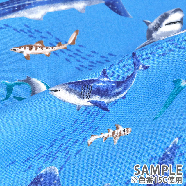 生地 キッズランド BOYS 海の生き物/シーチング(SP2411) 15C.ブルー 99Zz99_