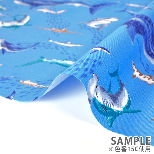 生地 キッズランド BOYS 海の生き物/シーチング(SP2411) 15C.ブルー 99Zz99_